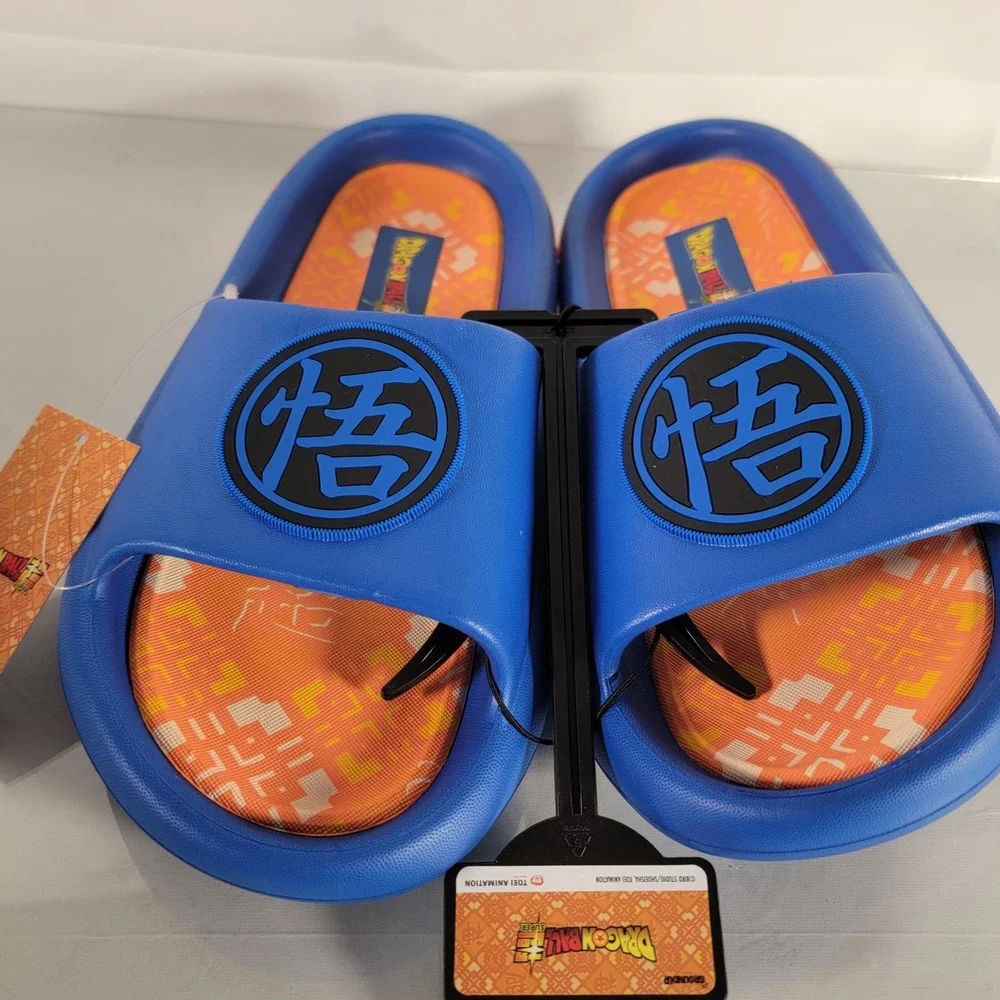 Dragon Ball Super Goku Slides Slip On Sandals Flip Flops Mens‎ 8 Ground Up NEW